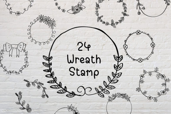 24 Wreath Flower Stamps for Procreate