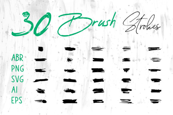 Black Band Drawn Brush Strokes Set: Raw Energy for Design