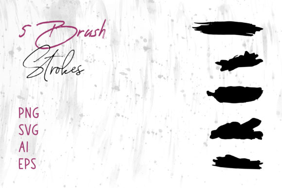 Dynamic Long Black Brush Strokes for Pro Design
