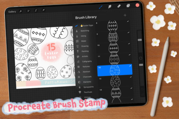 Elevate Your Spring Art with Procreate Brush Stamps Boho Easter Eggs