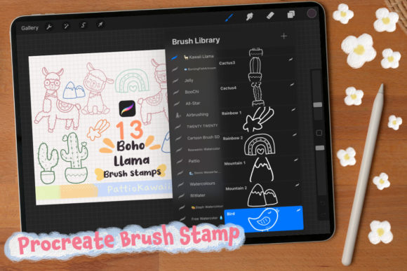 Evaluating Procreate Brush Stamps Cute Llama Cactus for Digital Illustration