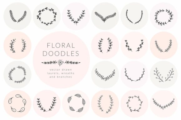 Unlocking Creative Potential with Hand Drawn Floral Doodle Elements. Vecto